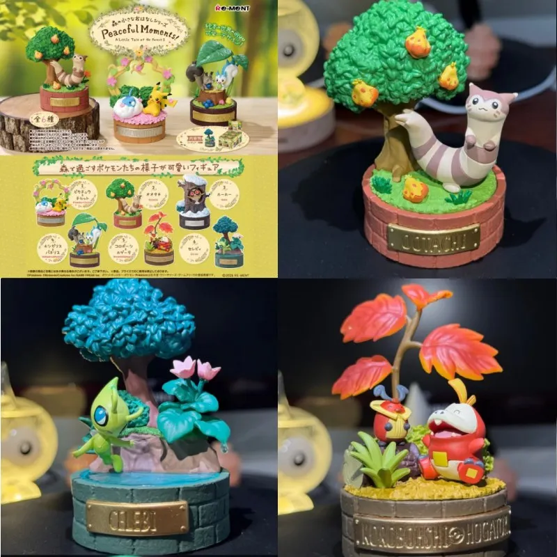Genuine Re-Ment Pokemon Forest Story 2: Serene Moments - Pikachu & Celebi Figurine Model Toy Gift