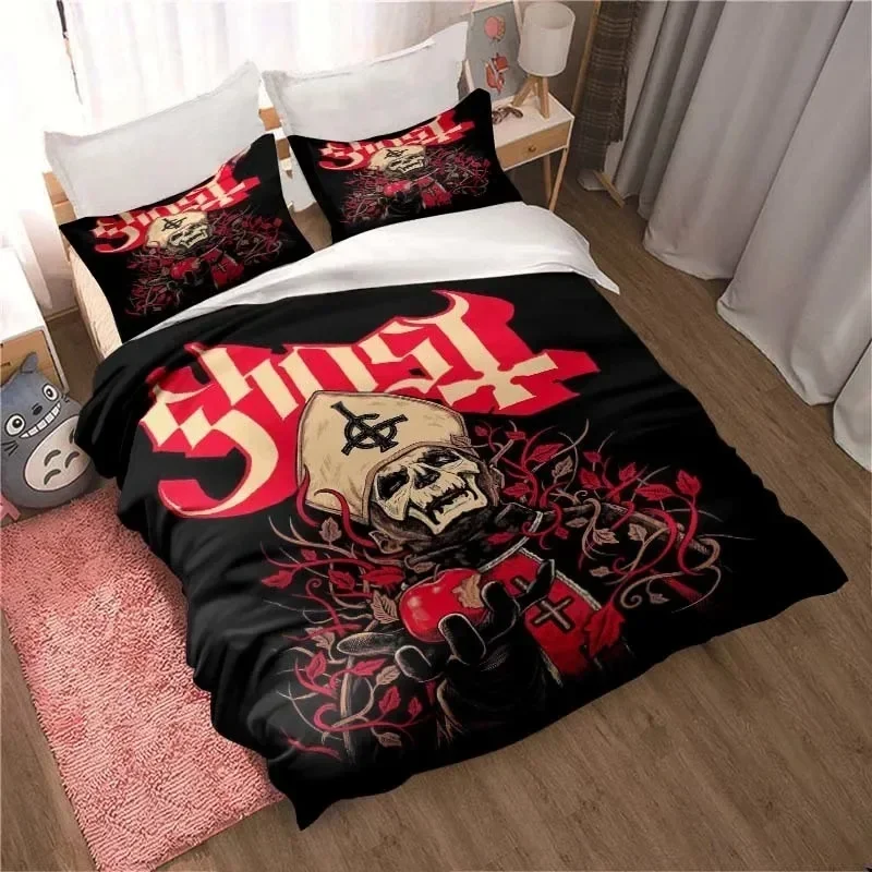 Fashion Sweden Rock Band Ghost Quilt Covers Bedding Dormitory Sheets Three-piece Bedding Set Three-piece Soft Warm Bedding Set