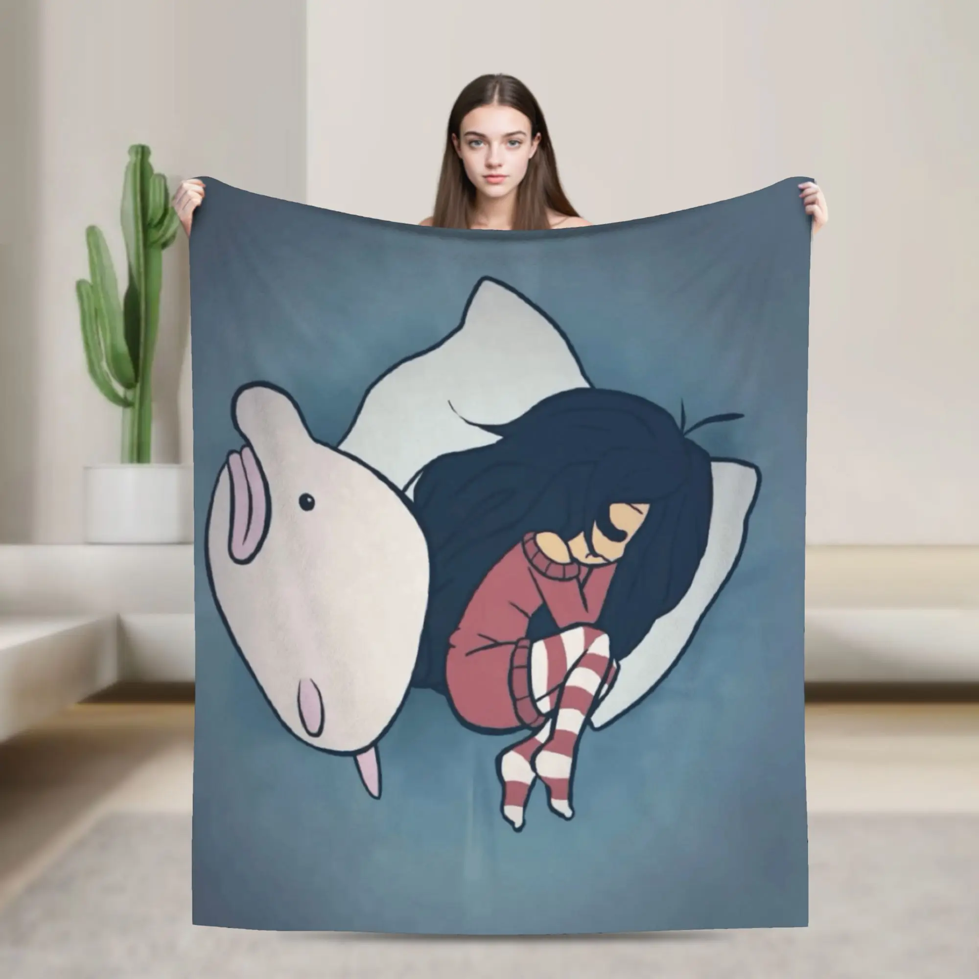 O-Ongezellig Mymy Maya Warm Blanket For Sofa Home  Novelty Throw Blanket Winter Plane Travel Flannel Bedspread