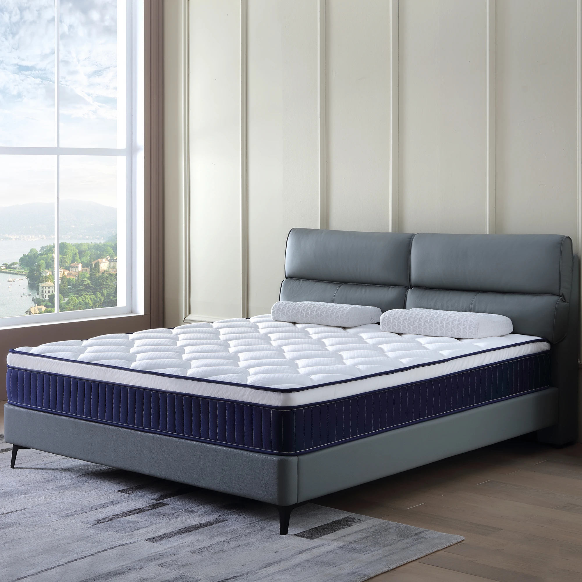 Queen King Full Size High Density Massage Memory Foam Pocket Spring Orthopedic Bedroom Mattress Roll Up In A Box Pressure Relief