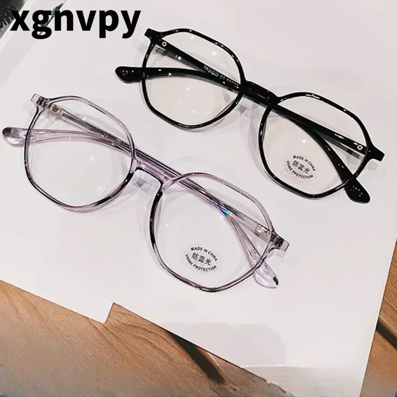 xgnvpy Trendy Mens Reading Glasses Clear Vision Fashionable Design Transparent Frames All Day Comfort Wear