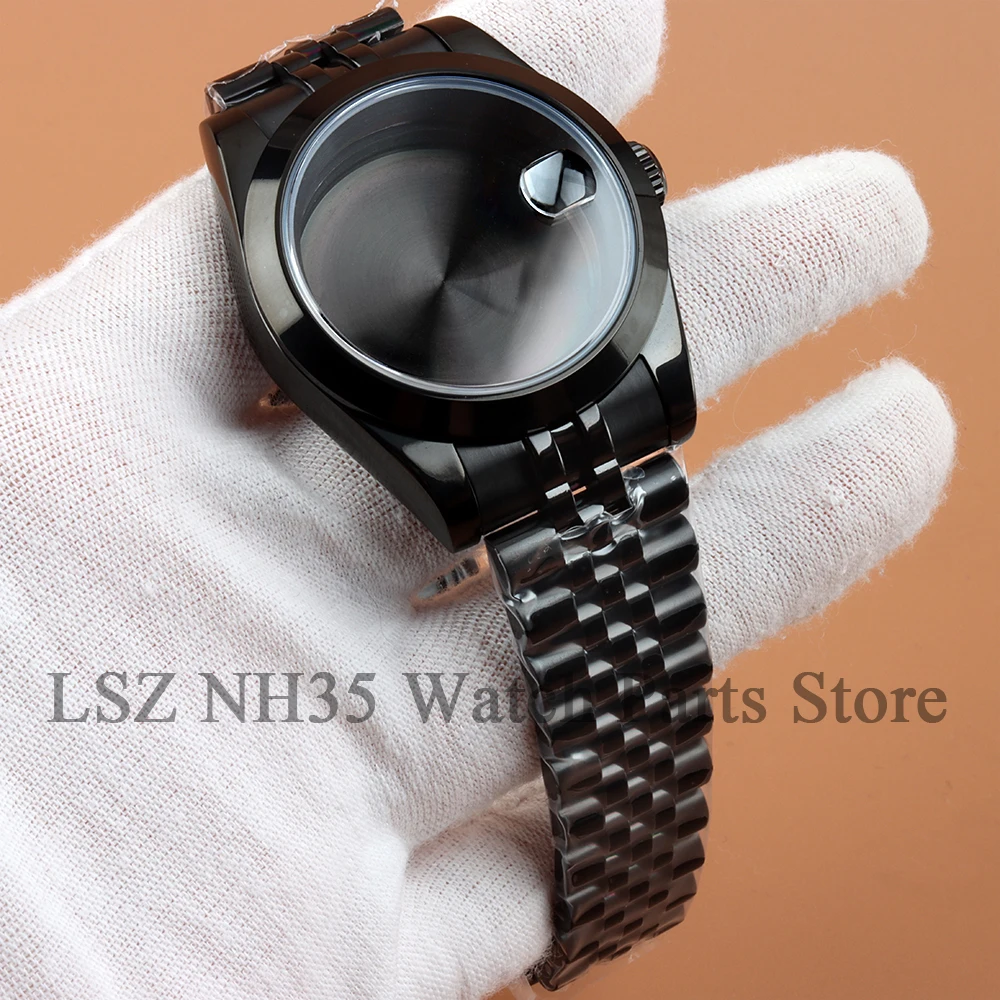 Flat Edge 36mm 39mm Silver NH35 Watch Case Waterproof Fit DATEJUST NH35 NH36 Movement Hight Quality Solid Jubilee Watchband