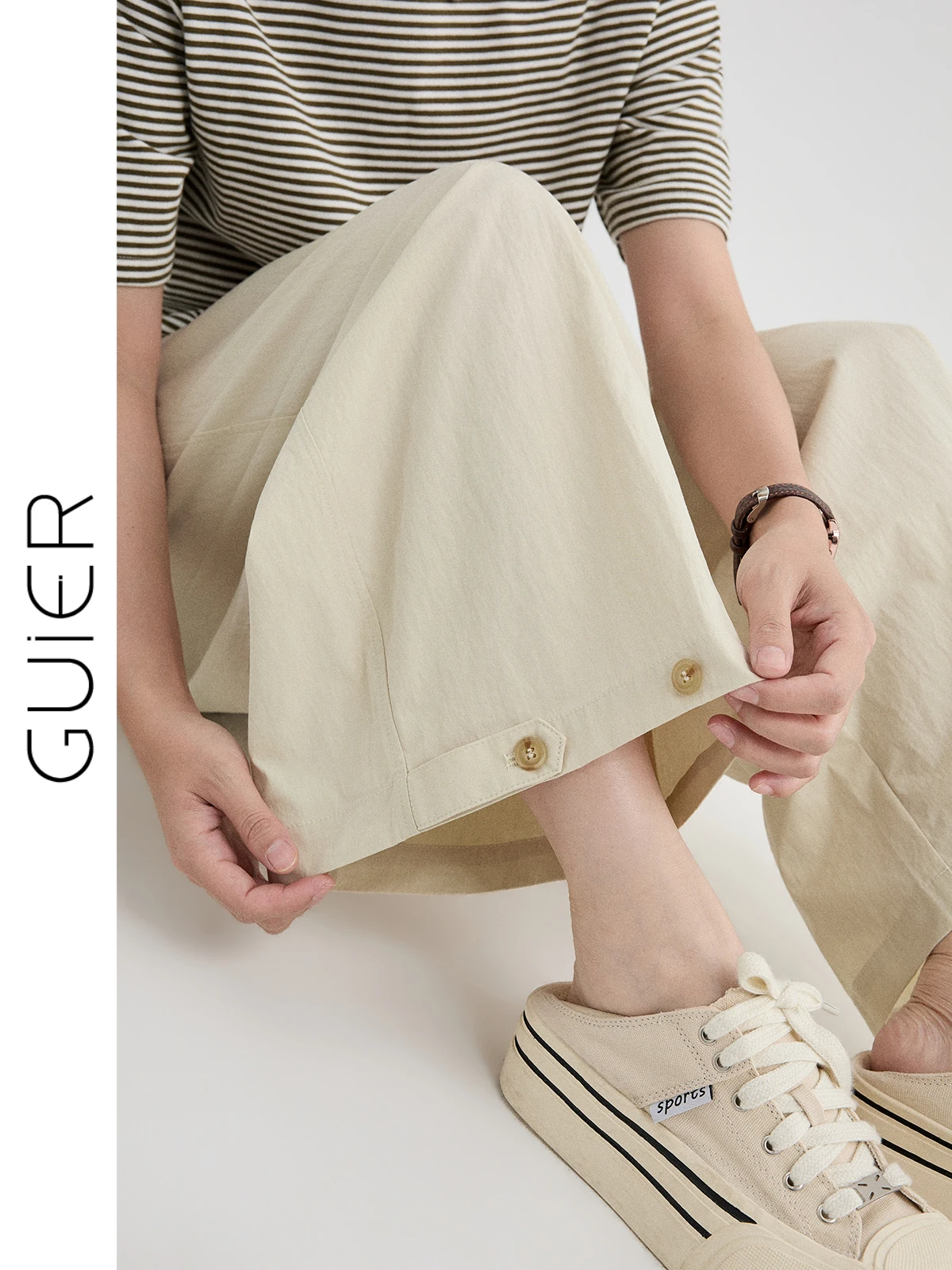 

High Waist Straight Leg Casual Pants Women's Summer Simple Versatile Loose Slimming Wide Leg Pants Casual Style Pure Color Zi...
