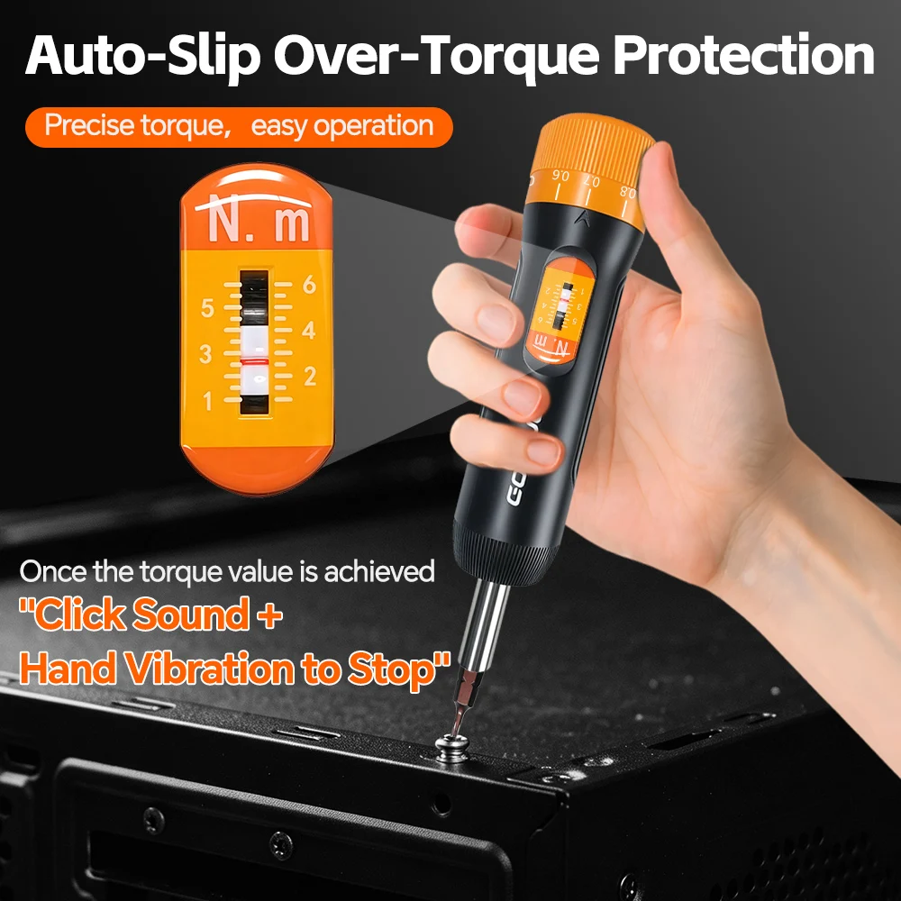 GOYOJO 1/4” Drive Torque Wrench Screwdriver Set 10-70 In-lb,Preset Torque Screwdriver with 12Bits for Maintenance,Bike Repairing