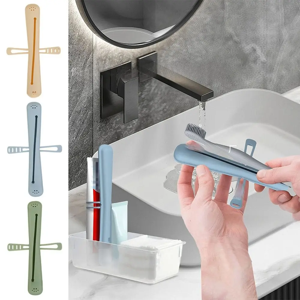

Soft Silicone Toothbrush Cover Breathable Organizer Toothpaste Storage Box Convenient Space-Saving Toothbrush Protector Case