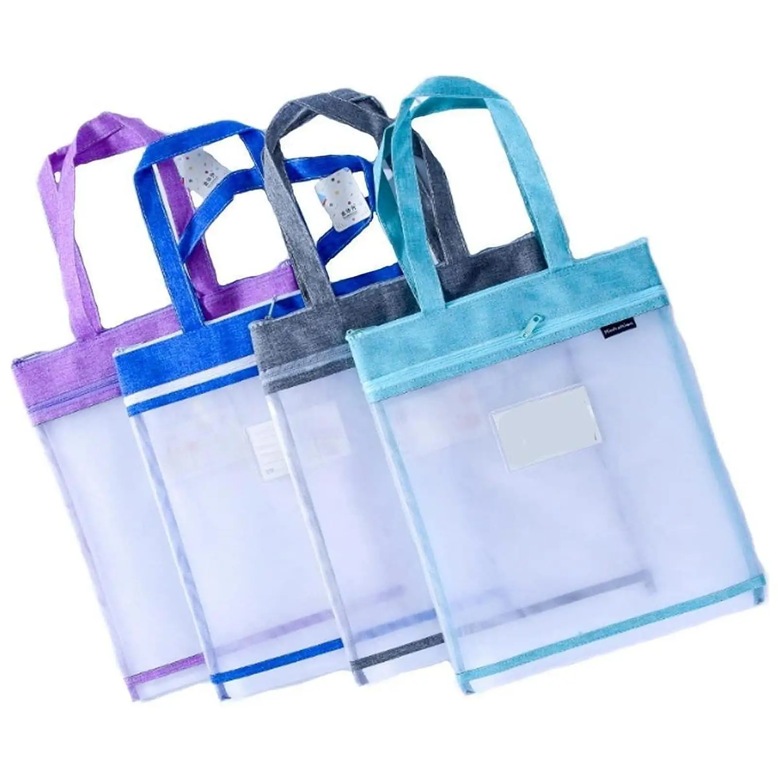 Student Book Pouch File Holder Portable Oxford Cloth Lightweight Mesh Document Bag for Phone Stationary Organization Phone Books