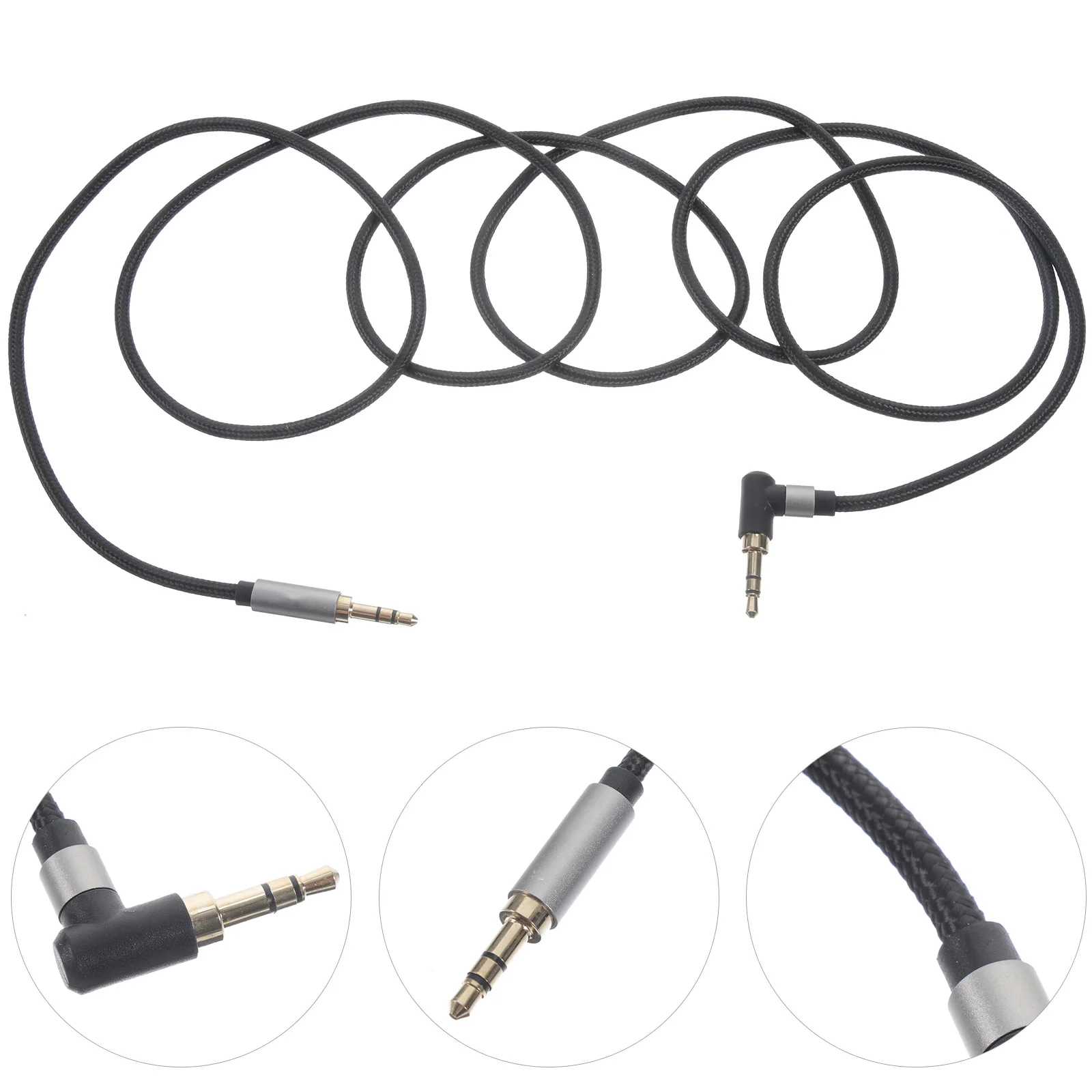 

2pcs 3.5Mm Audio Cable Male To Male Anti-Kink Elbow Design Durable For Car Audio Headphones Speakers Aux Cord Stereos Aux Cable