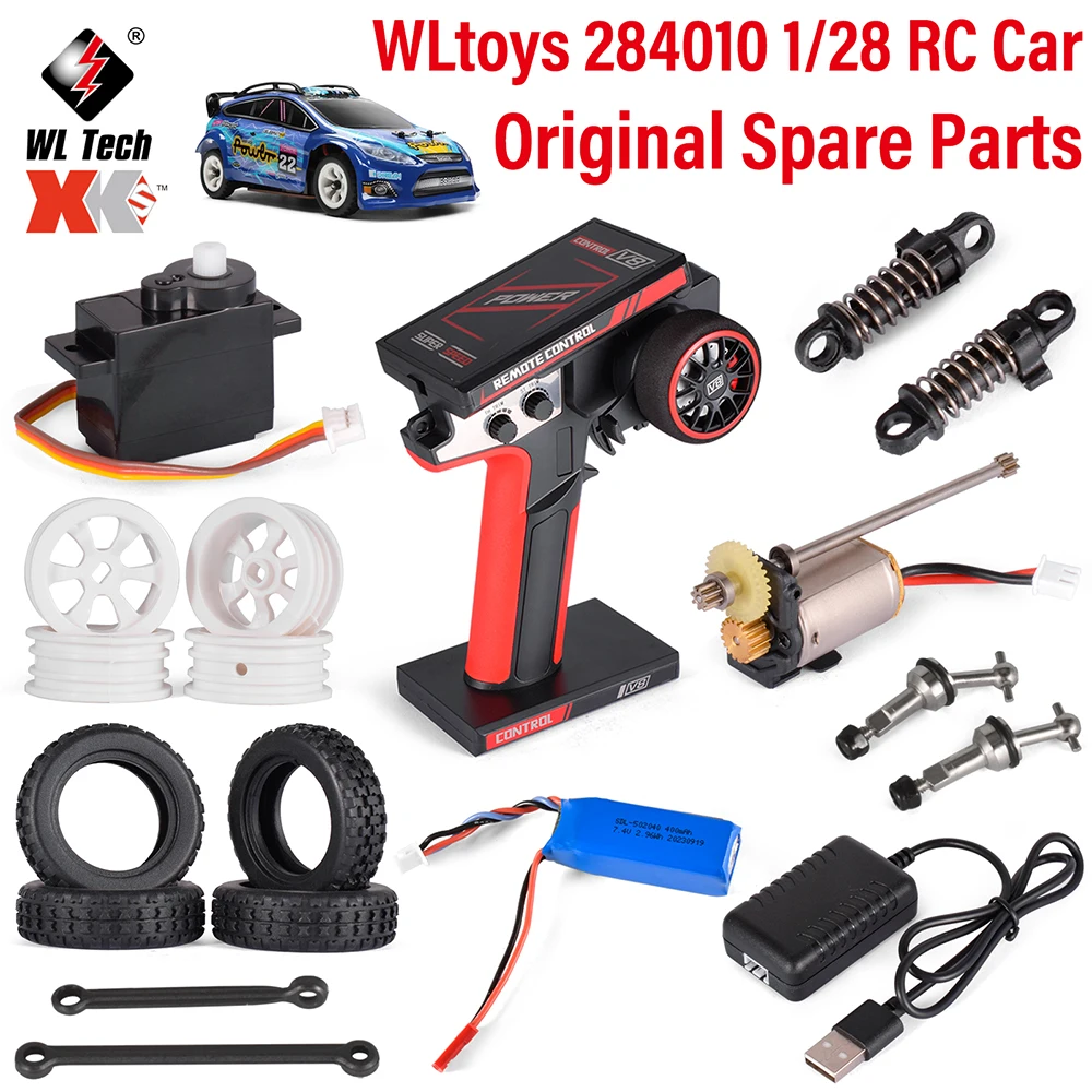 WLtoys XK 1/28 284010 RC Car Spare Parts Digital Servo Charger Steering Rod Drive Shaft Shock Absorber Remote Control Motor Tire