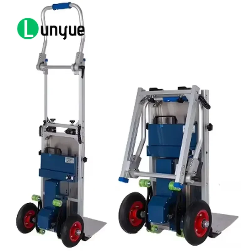 China Aluminum Lithium-ion Electric Climber Stair Hand Trolley Cart Two-wheel Climber Stair Electric Heavy Duty Trolley Cargo