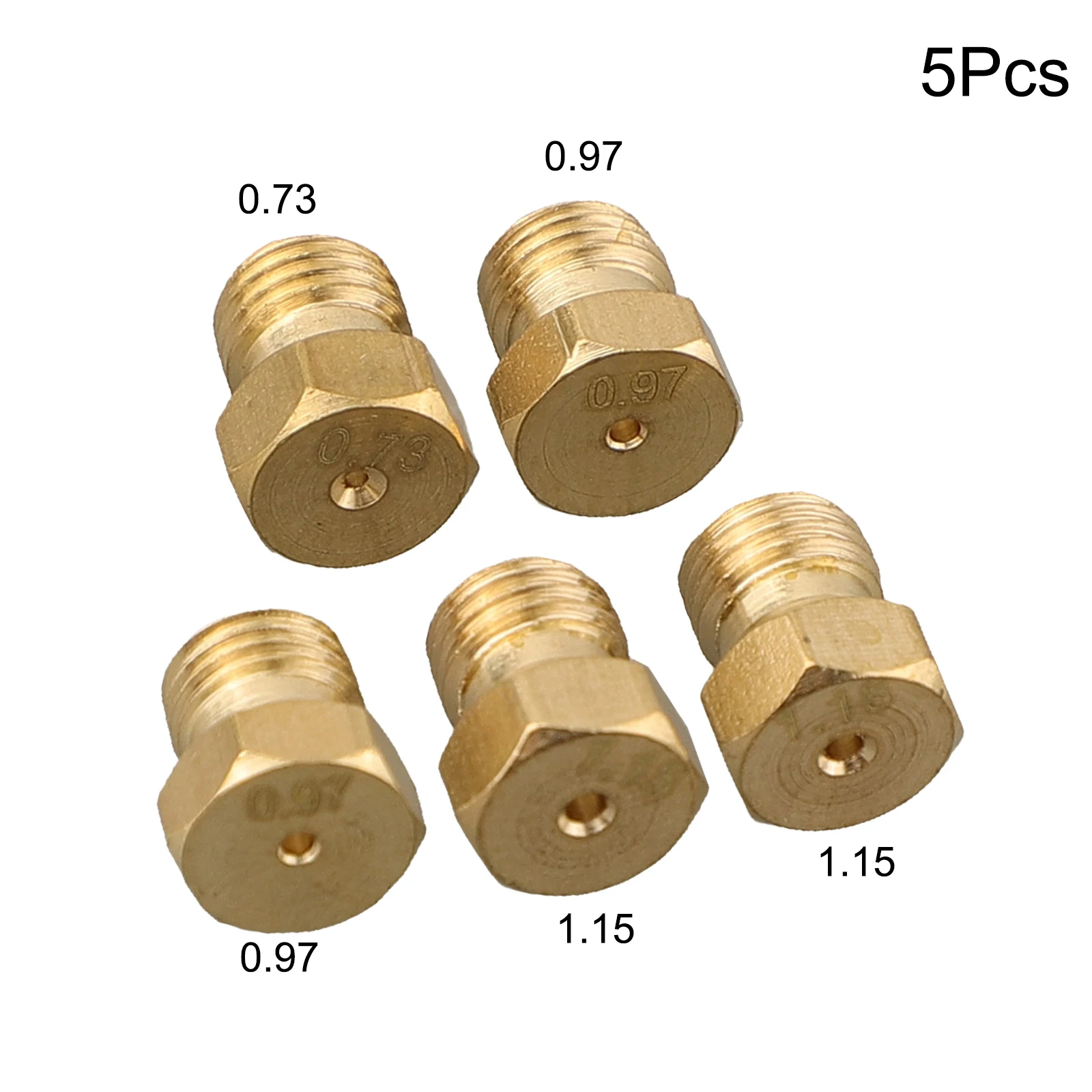 0,73 0,97 1,15 tamaños de orificio Kit de placa de gas natural 0,73 0,97 1,15 tamaños de orificio 9 mm de altura Material de latón Estándar M6 X 0,75 Rosca