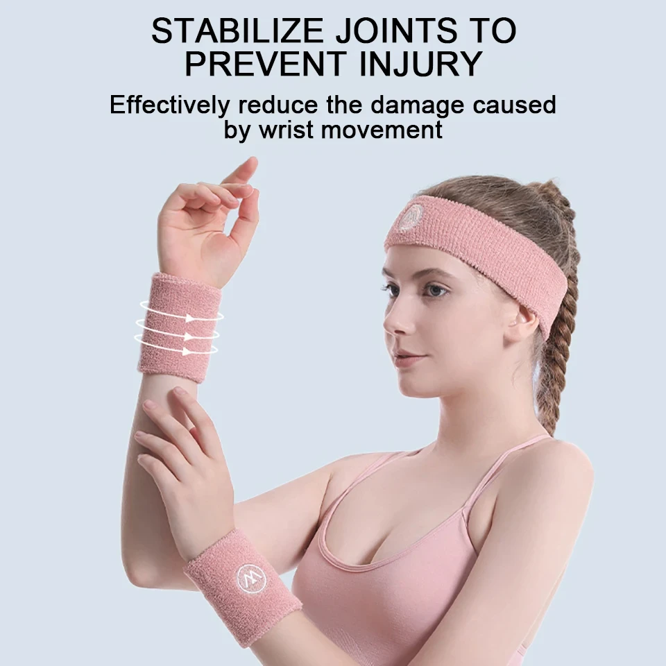 GOBYGO Exercise Headband Wristband Set Gym Sweatband Wristband Comfortable Exercise Weight Loss Shape Up Tennis Yoga Men Women image 2