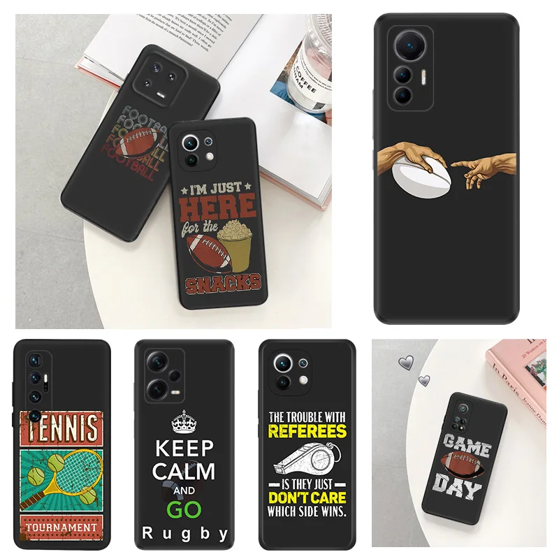 Anti-Drop Soft Phone Case For Xiaomi 12T 12X 13Lite Redmi Note 12 4G 5G 12s 13 Pro 12c 13c Note13 Girl Tennis God Rugby Cover