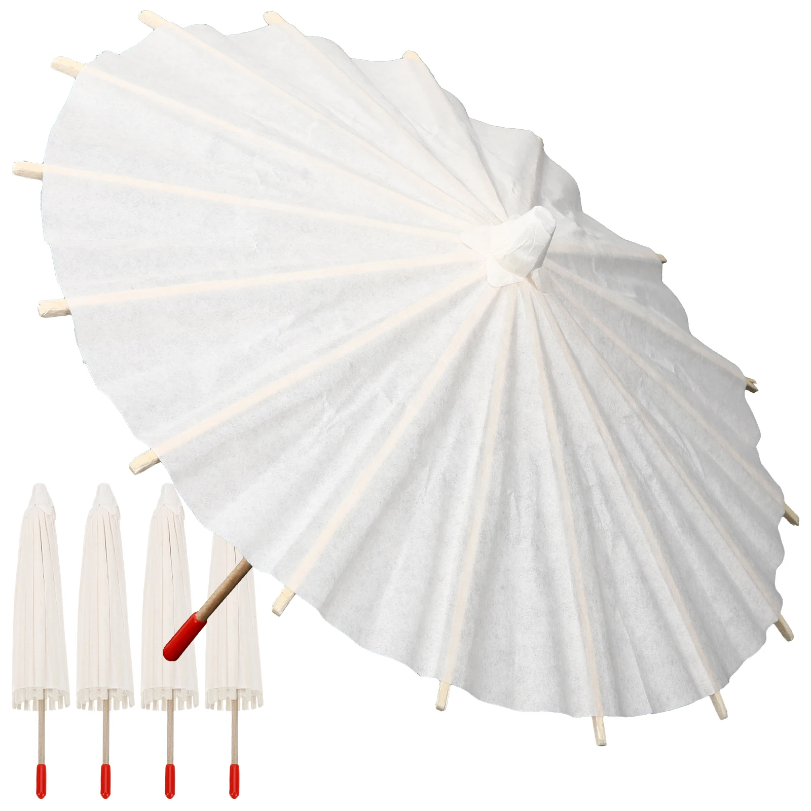 

5Pcs Paper Umbrellas Blank DIY Painting Crafts Premium Wood Paper Smooth Surface Wedding Photo Prop Party Decor