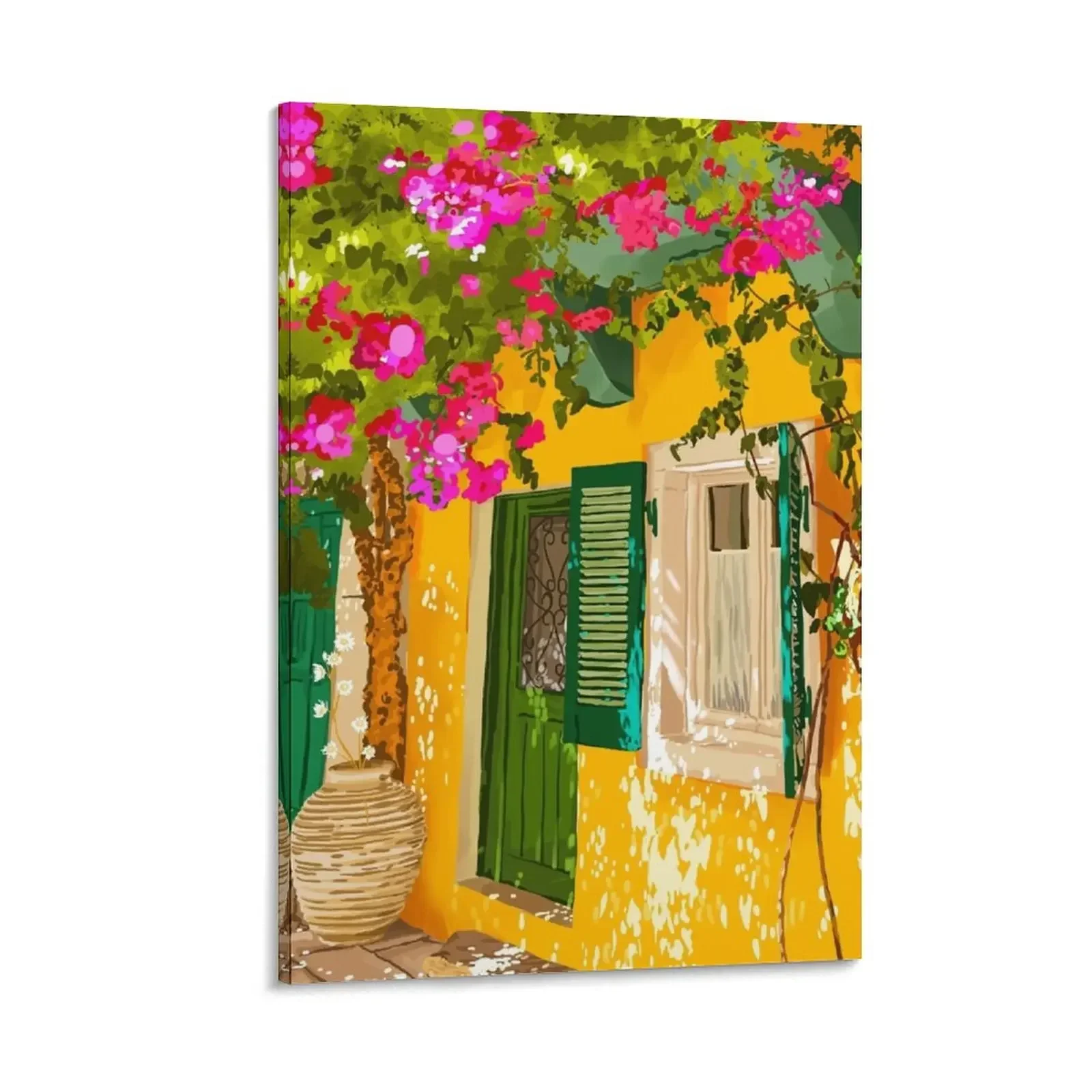 

Living in the Sunshine. Always. | Summer Exotic Travel Architecture | Italy Sicily Boho Buildings Canvas Painting art mural