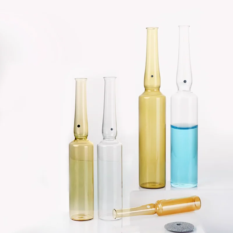 

1/2/5/10/20ml transparent glass ampoule bottle curved neck easy folding ampere bottle injection bottle empty ampoule bottle