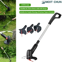 13000RPM Household Electrical Lawn Mower Wireless Portable Scalable Grass Trimmer Waterproof Adjustable Grass Mowing Garden Tool