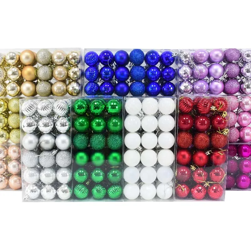 36 قطعة/صندوق كرات شجرة عيد الميلاد زخرفة الذهب الأحمر معلقة الحلي قلادة 2025 عيد الميلاد الديكور للمنزل 2026 هدايا السنة الجديدة