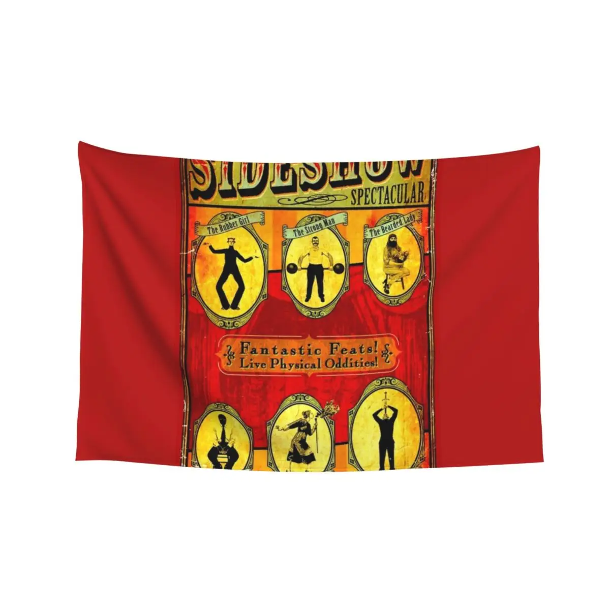 

SIDESHOW SPECTACULAR; Vintage Circus Advertising Print Tapestry Decoration Bedroom Decor Home Home Decor Accessories Tapestry