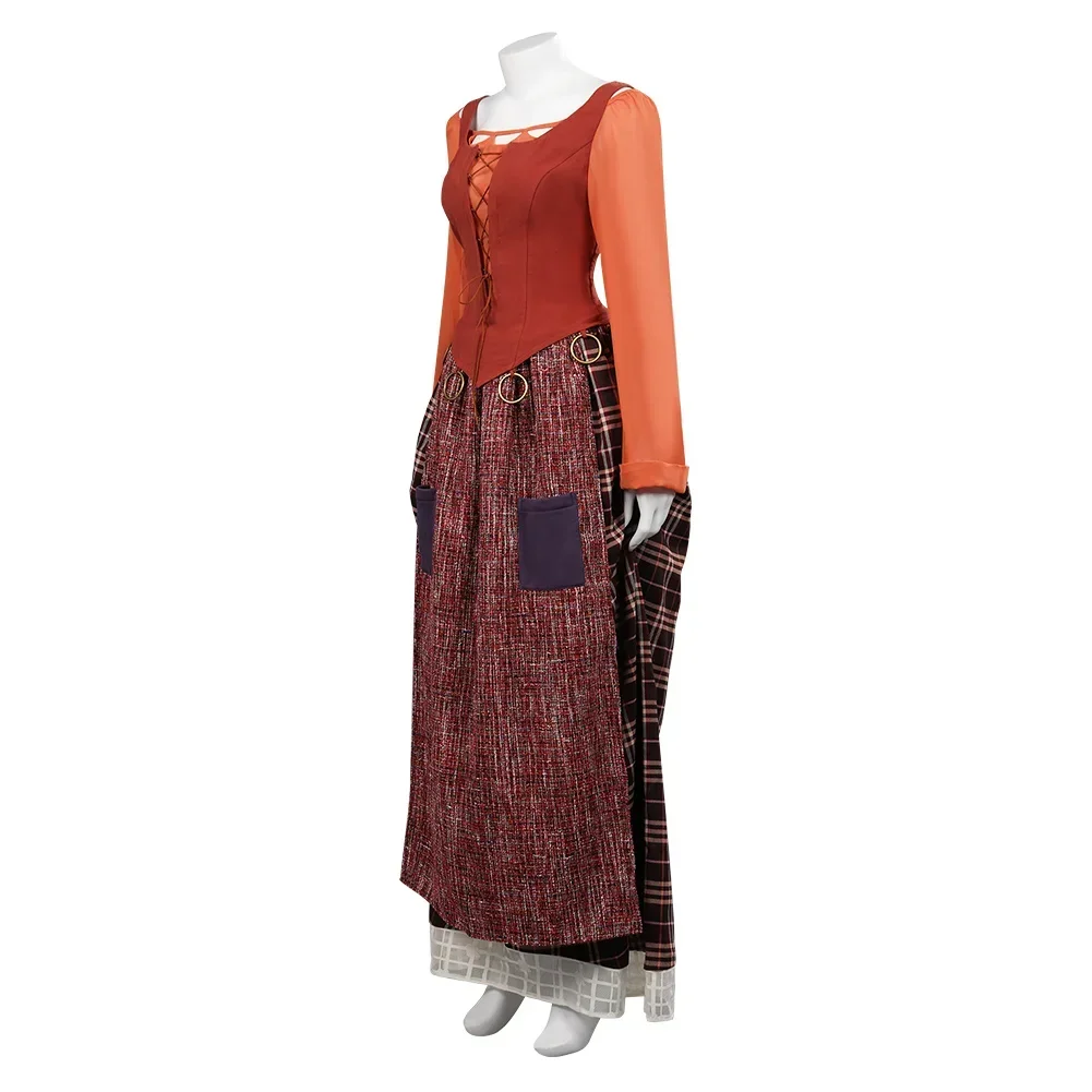 Disfraz de Mary Sanderson para Cosplay, Traje de Hocus Pocus para Halloween, Vestido de Bruja para Mujer, Ropa de Fiesta