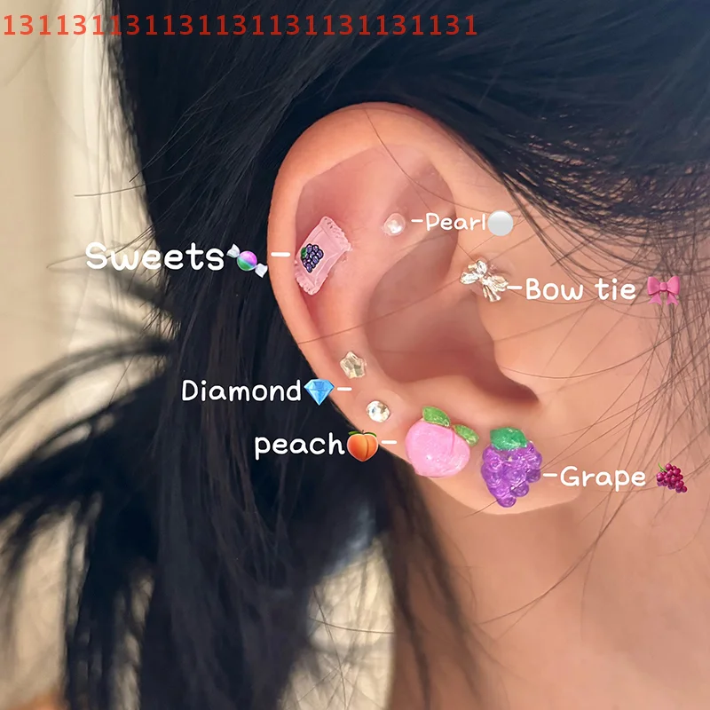 10 بقع تدليك بذور الأذن ضغط عصا الأذن نقطة ملصقات الكرز والفراولة الوخز بالإبر ملصقات الأذن الأذن #6