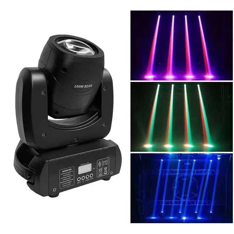 

2x Stage Lighting 100w Mini Led Moving Head Beam Lamp RGBW 4IN1 High Brightness Led Source 13 Dmx512 100% Dimmer Strobe Disco