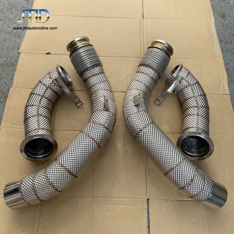 Downpipe di scarico JTLD per BMW M5 e M8 F90 F91 F92 F93 S63 dal 2018 al 2021 con scudo termico catless