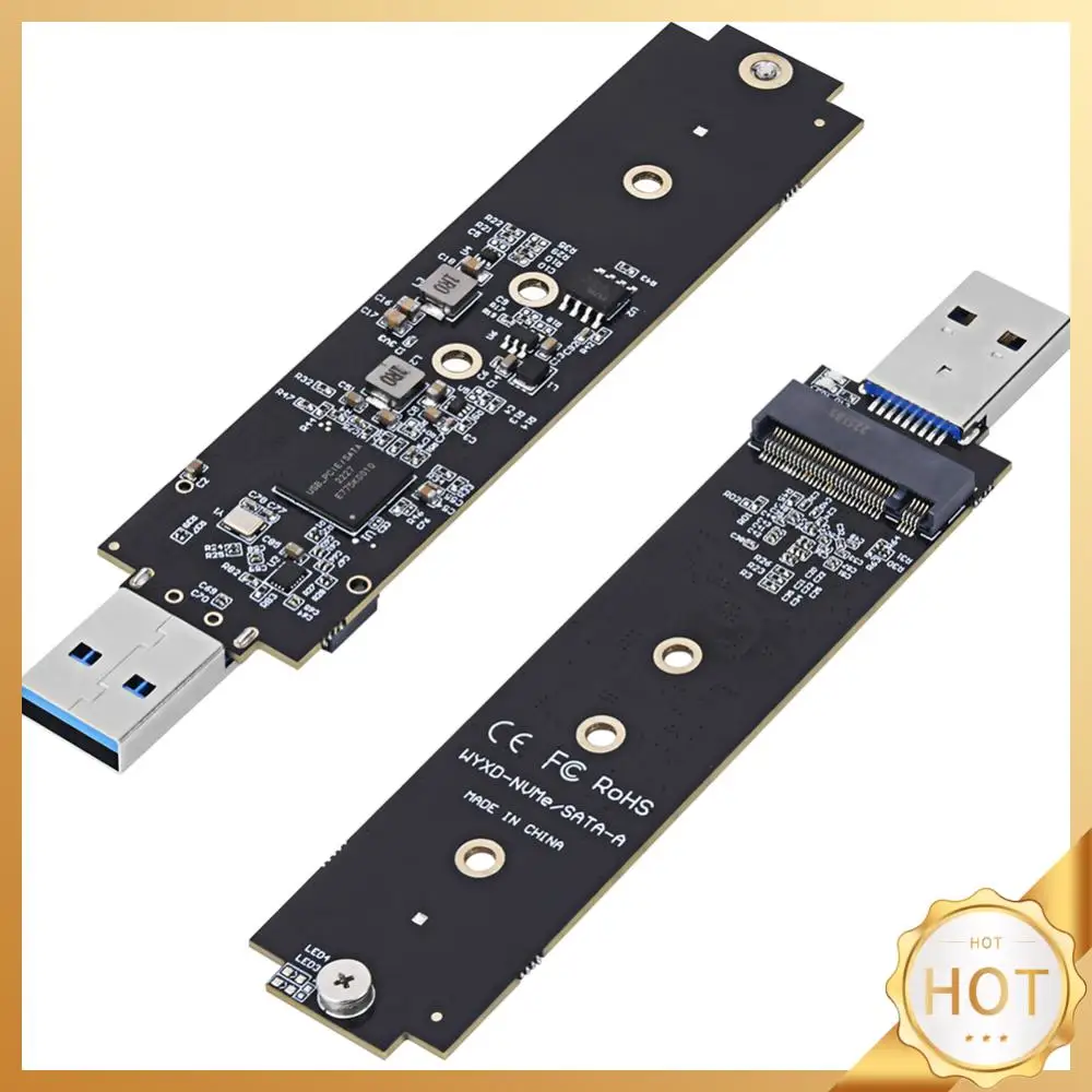 PCIe Based M Key Hard Drive Reader 10Gbps Dual Protocol NVMe SATA M2 SSD Board Support UASP TRIM for M.2 2230 2242 2260 2280 SSD