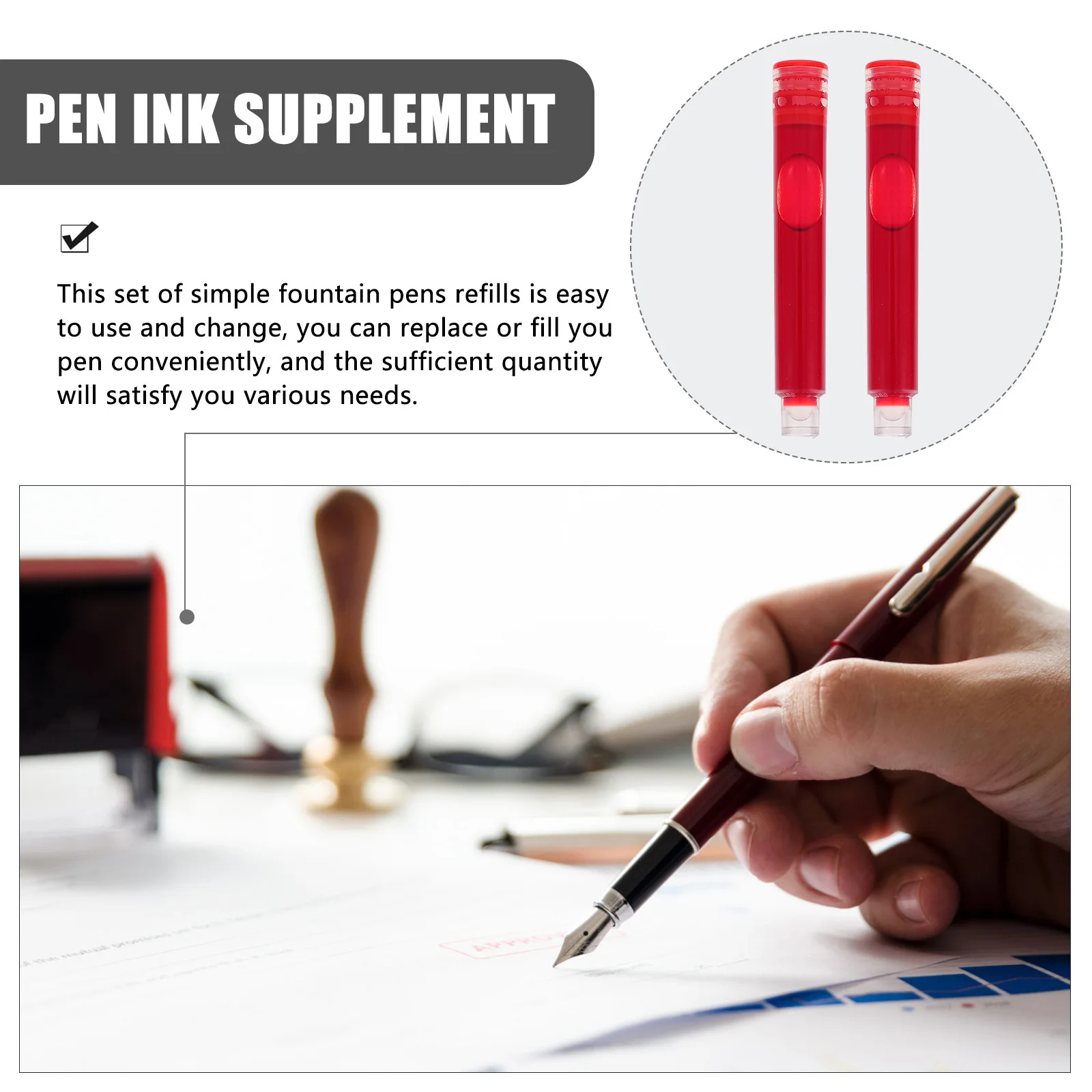 

100Pcs Fountain Pens Refills Plastic Ink Sac Smooth Writing Office Supplies Universal Ink for Fountain Pens
