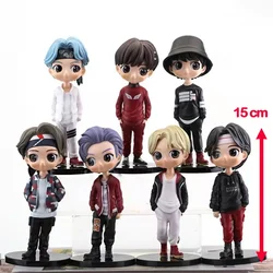 7PCS/Set Big Size Boys Groups Action Figures KPOP Star TOP Group A.R.M.Y Rm Jin Suga Jhope Jimin V Jungkook Doll 15CM