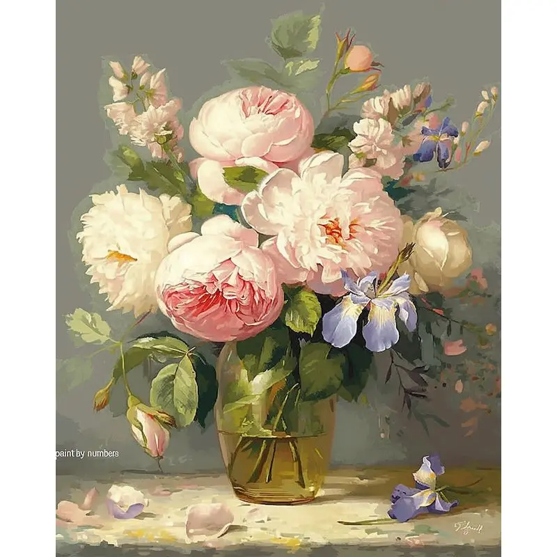 

GATYZTORY Paint By Number Flowers Kits DIY Home Decor Painting By Numbers Drawing On Canvas HandPainted Gift 60x75cm