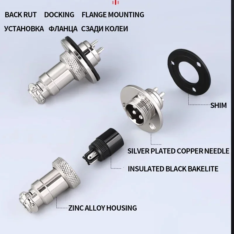 GX16 GX12 GX20 2Pin 4Pin Male Female Circular Aviation Connector Plug 16MM Wire Panel Connector 2/3/4/5/6/7/8/9/10/12/14/15P