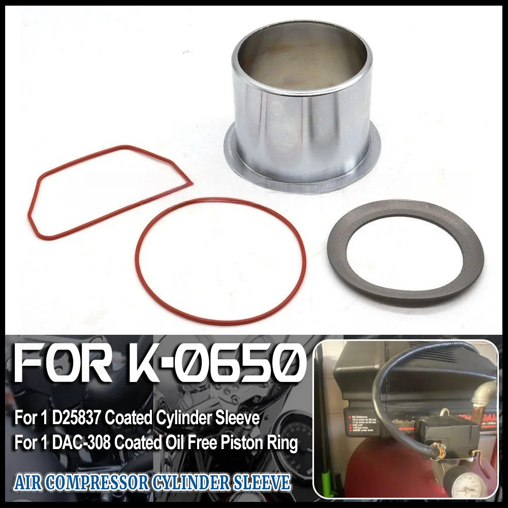 K-0650 Air Compressor Cylinder Sleeve and Compression Ring Kit for Craftsman DeVilbiss Porter Cable Air Compressor Cylinder