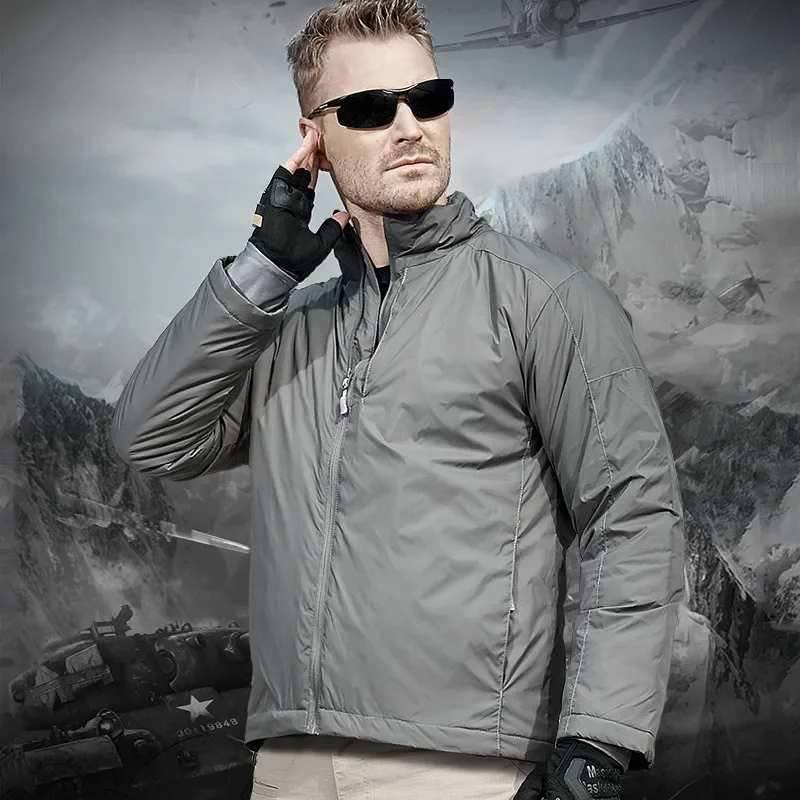 Outdoor Warm Winter Heat Reflection Tactical Jacket Windproof Waterproof Mountaineering Hiking Hunting Jacket Men\'s Cotton Coat