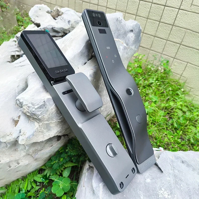 004 3D Face Recognition Fully Automatic Smart Door Lock With Camera Fingerprint Magnetic Card Password Key Unlock