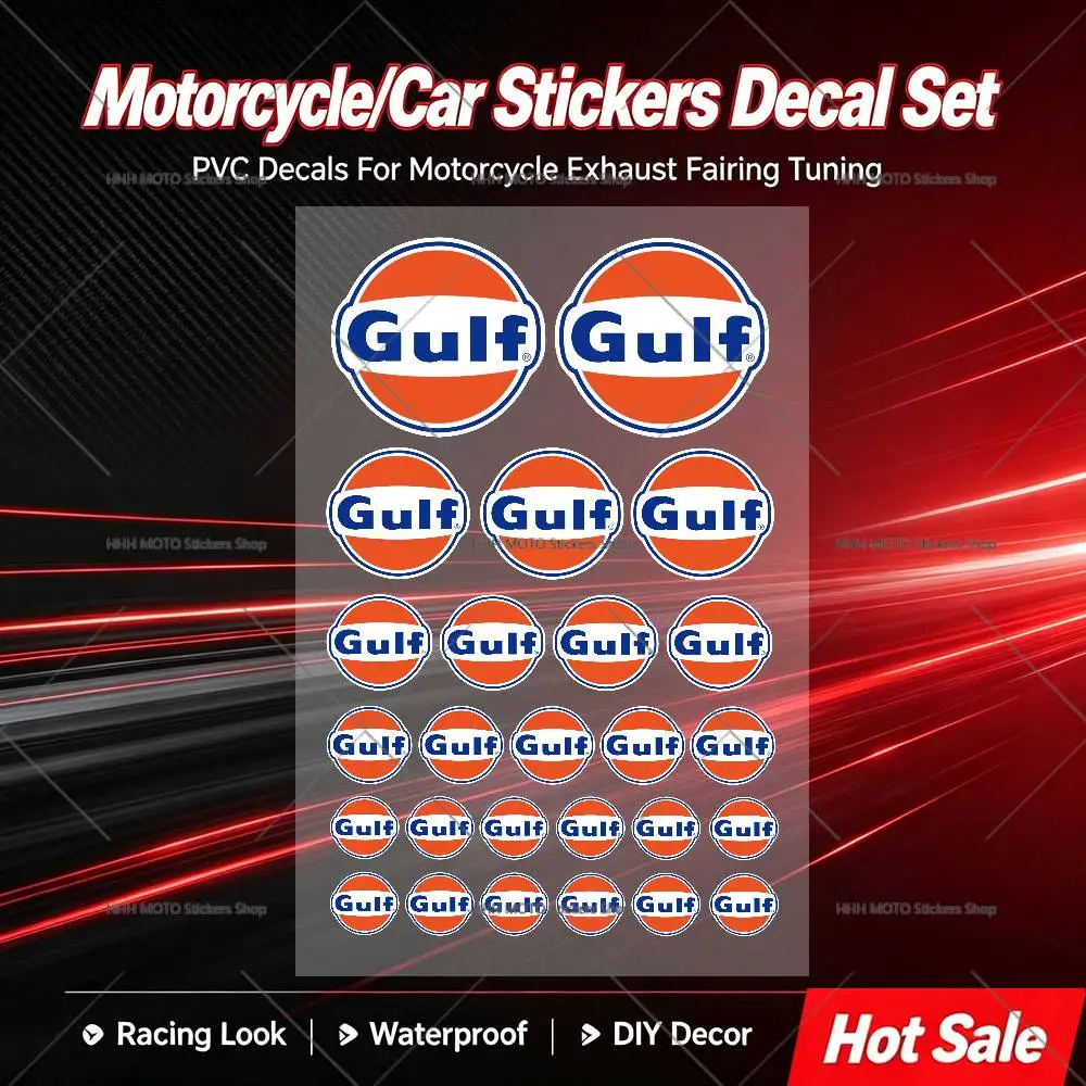 G-Gulf O-Oil New Universal Car Motorcycle Helmet Tail Box Modified Stickers Computer Suitcase Phone Ipad Case Stickers Decor