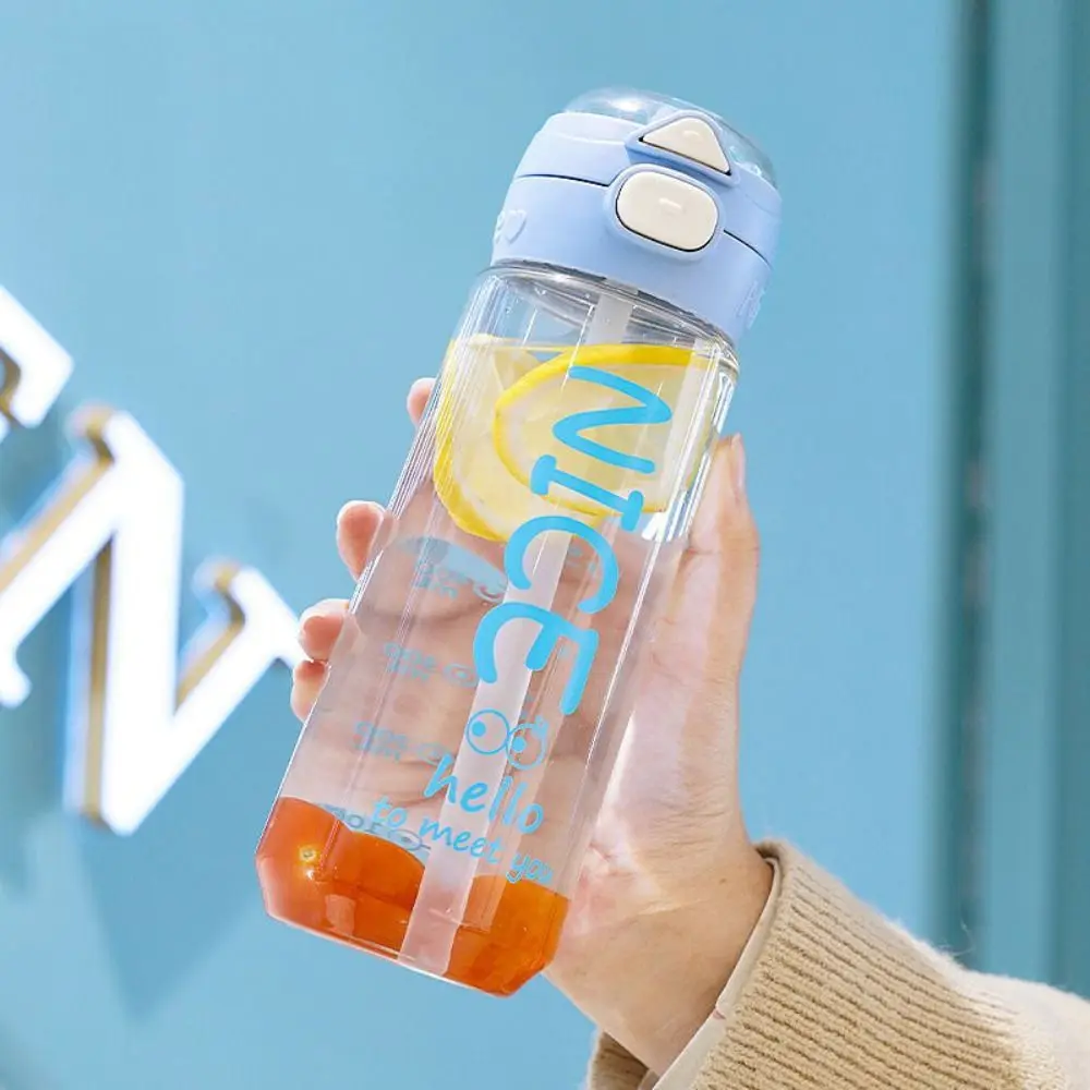 Straw Plastic Water Bottle High Temperature Resistance High Value Plastic Water Cup Simplicity Colorful Straw Water Bottle