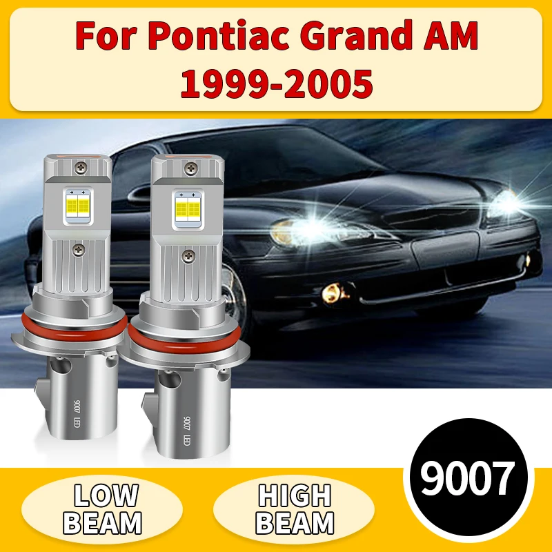 

2PCS 30000LM CSP Chips 9007 LED Headlight Bulbs Turbo Auto Lamps White 12V HB5 Car Headlamps For Pontiac Grand AM 1999-2005