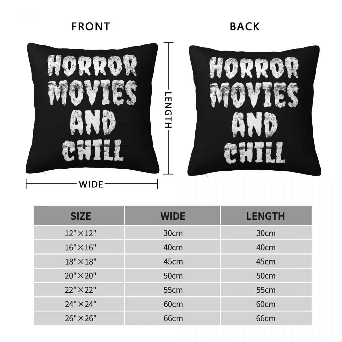 Horror Movies And Chill Square Pillowcase Polyester Linen Velvet Creative Zip Decor Pillow Case Sofa Seater Cushion Cover