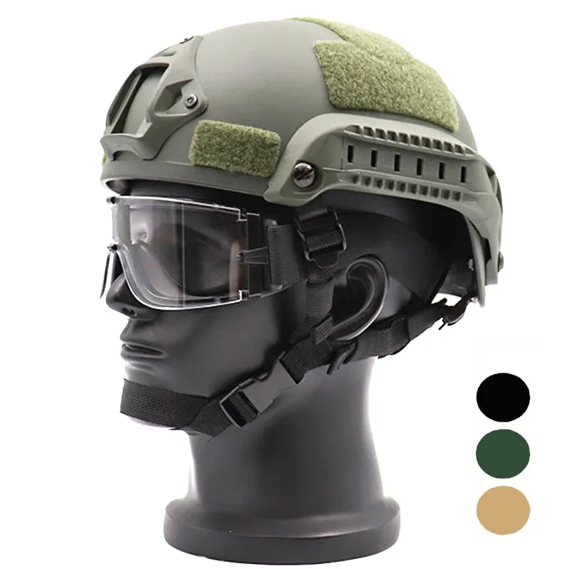 Casco táctico del ejército, juego de guerra militar Airsoft, casco rápido MH, equipo deportivo de Paintball