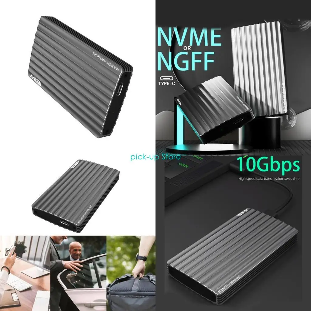 

Q5WA Double M.2 NVMe SSD Case 10Gbps Hard Drive Case Tool for 2280/226