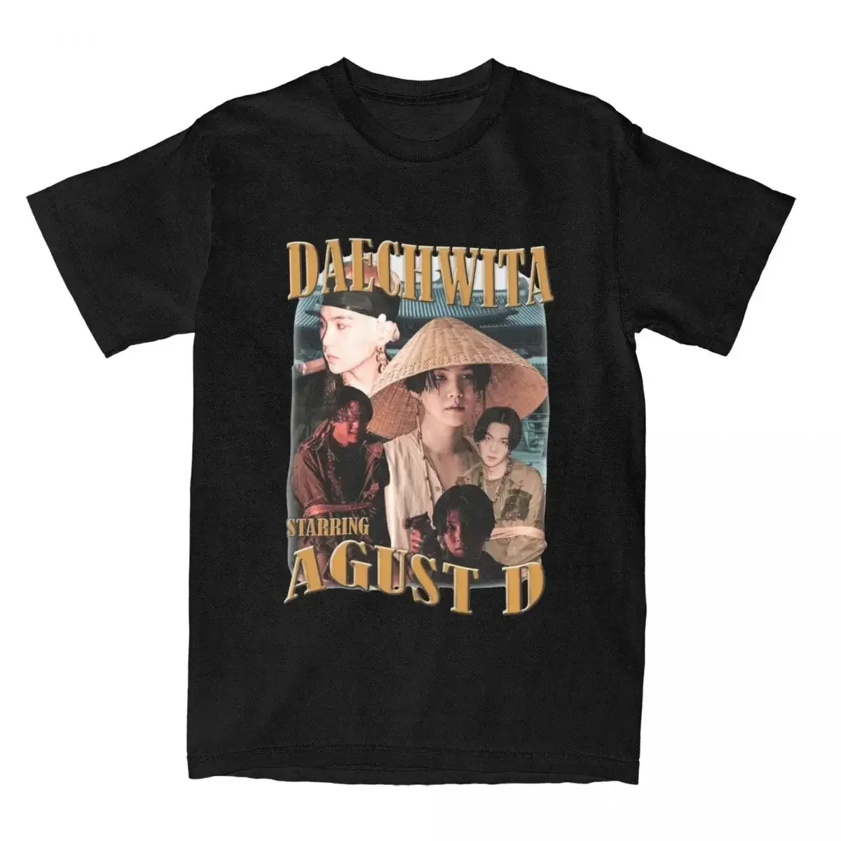 Мужские футболки DAECHWITA AGUST D SUGA MIN YOONGI, топы из чистого хлопка, футболки для отдыха с коротким рукавом и круглым вырезом, футболки с принтом