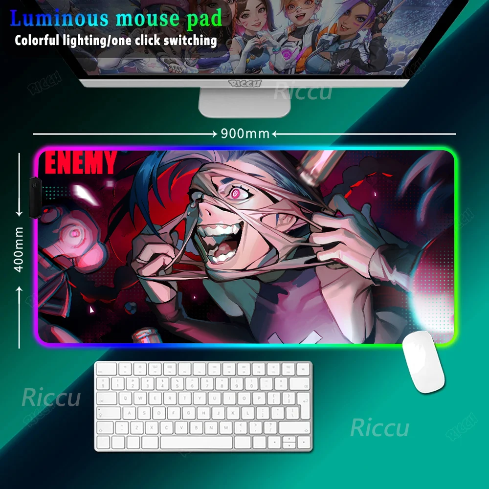 

Many people like it Jinx High definition printing RGB Gaming Keyboard XXL Mats LED Light Desk Pad For Computer Laptop Mouse Pad