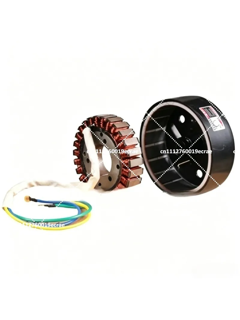 Electric Vehicle Range Extender Generator Stator Rotor 27 Pole High Temperature Pure Copper Coil 48V to 72V for Battery Car