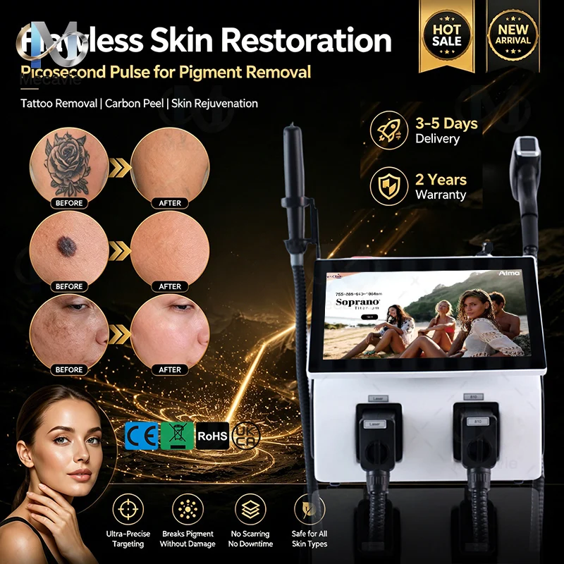 5000W Multifunctional Laser Beauty Device Soprano Diode Hair   Pico Carbon Peel Skin Rejuvenation Ice Cooling Tech Professional