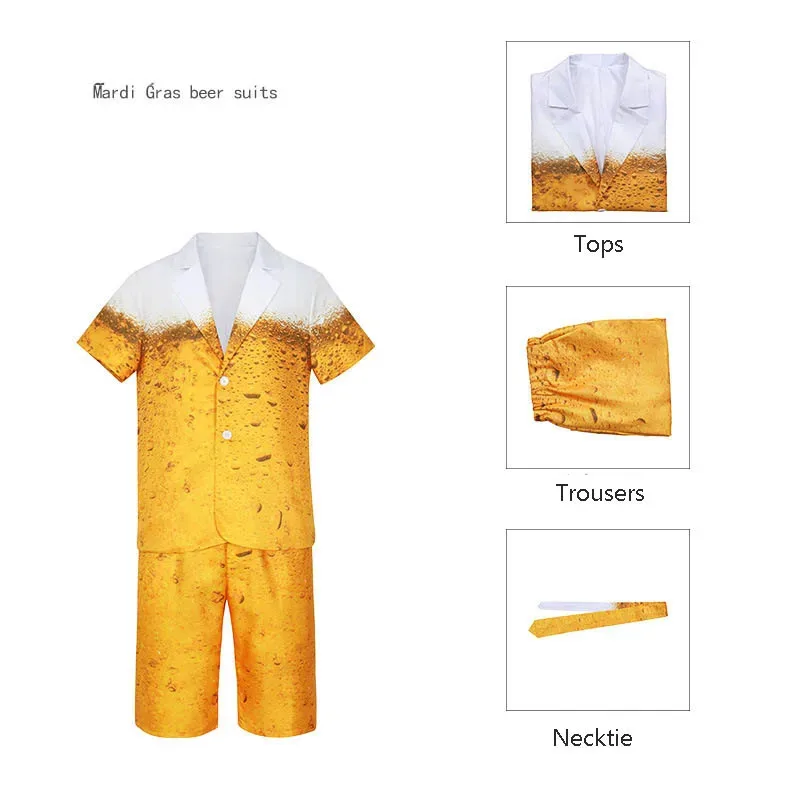 

XT8Men's performance adult beer festival role-playing costumes printed sets Halloween carnival partyXT6@!