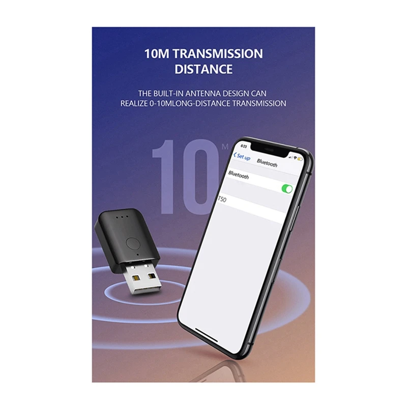 USB Bluetooth 5.1 Adapter Wireless USB Bluetooth Receiver USB Audio Transmitter Car Bluetooth Adapter-AC37