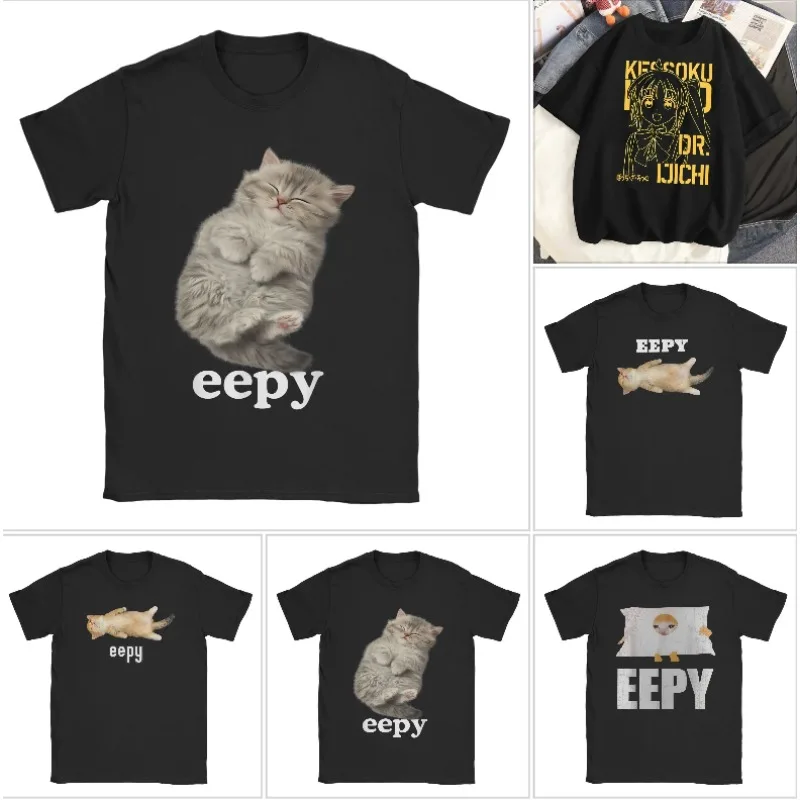 

Women T-Shirt Eepy Cat Sleepy Cat Meme Awesome Tee Shirt Short Sleeve T Shirts Round Neck Clothing Gift Idea 2025 T-Shirts