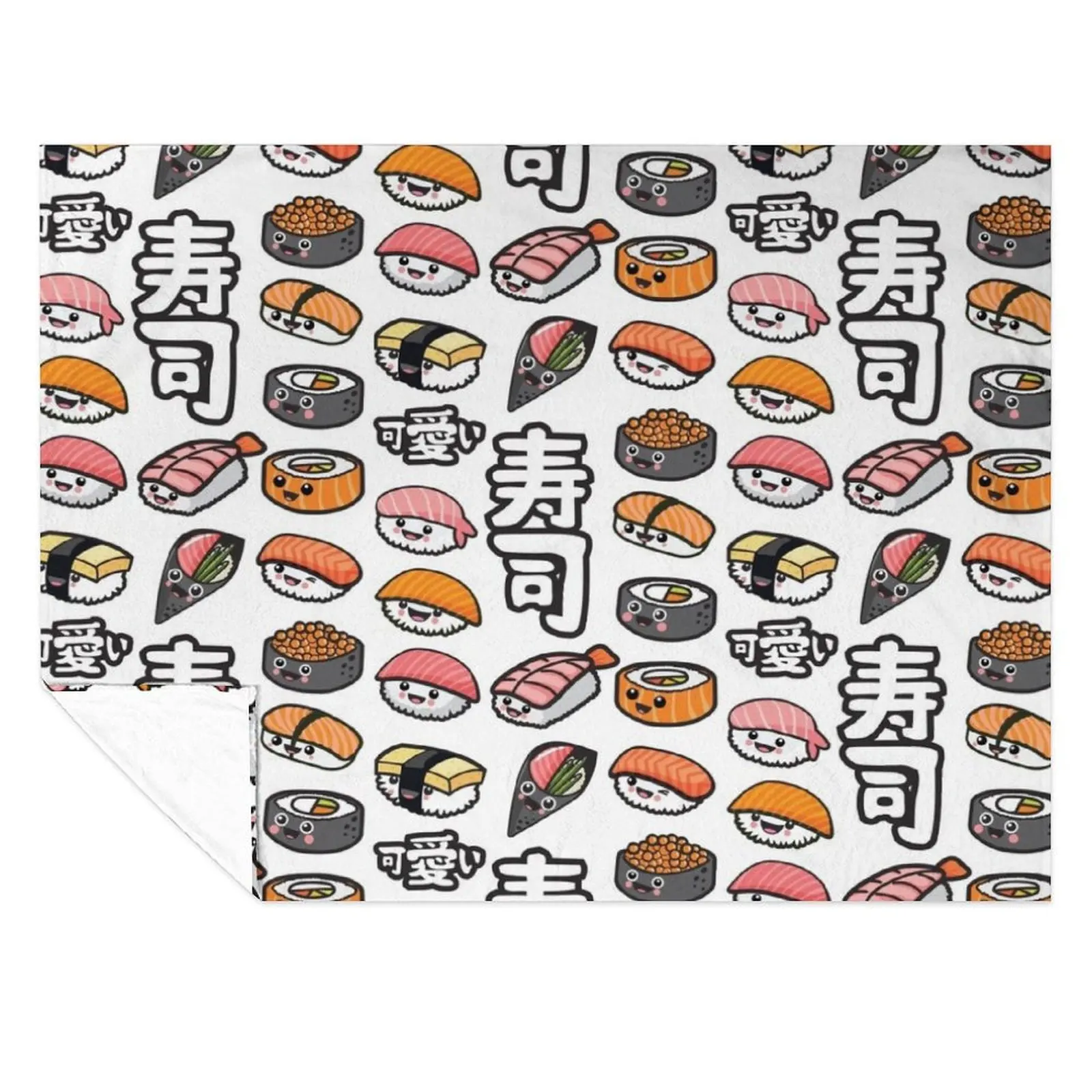 

Sushi kawaii Throw Blanket Multi-Purpose For Decorative Sofa Retros for sofa Blankets