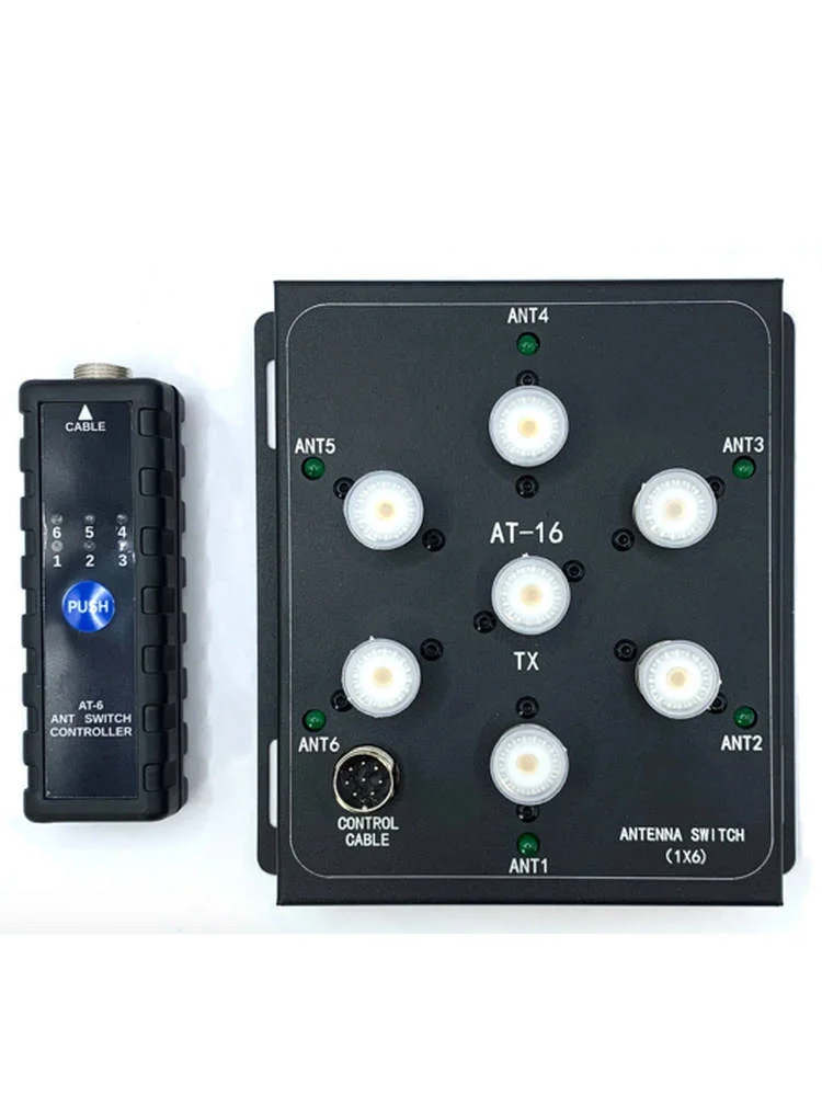 AT-16 6 Way Coax Antenna Switch High Power Base Station Handheld Radio 1 In 6 Out RF Selector Switch L834