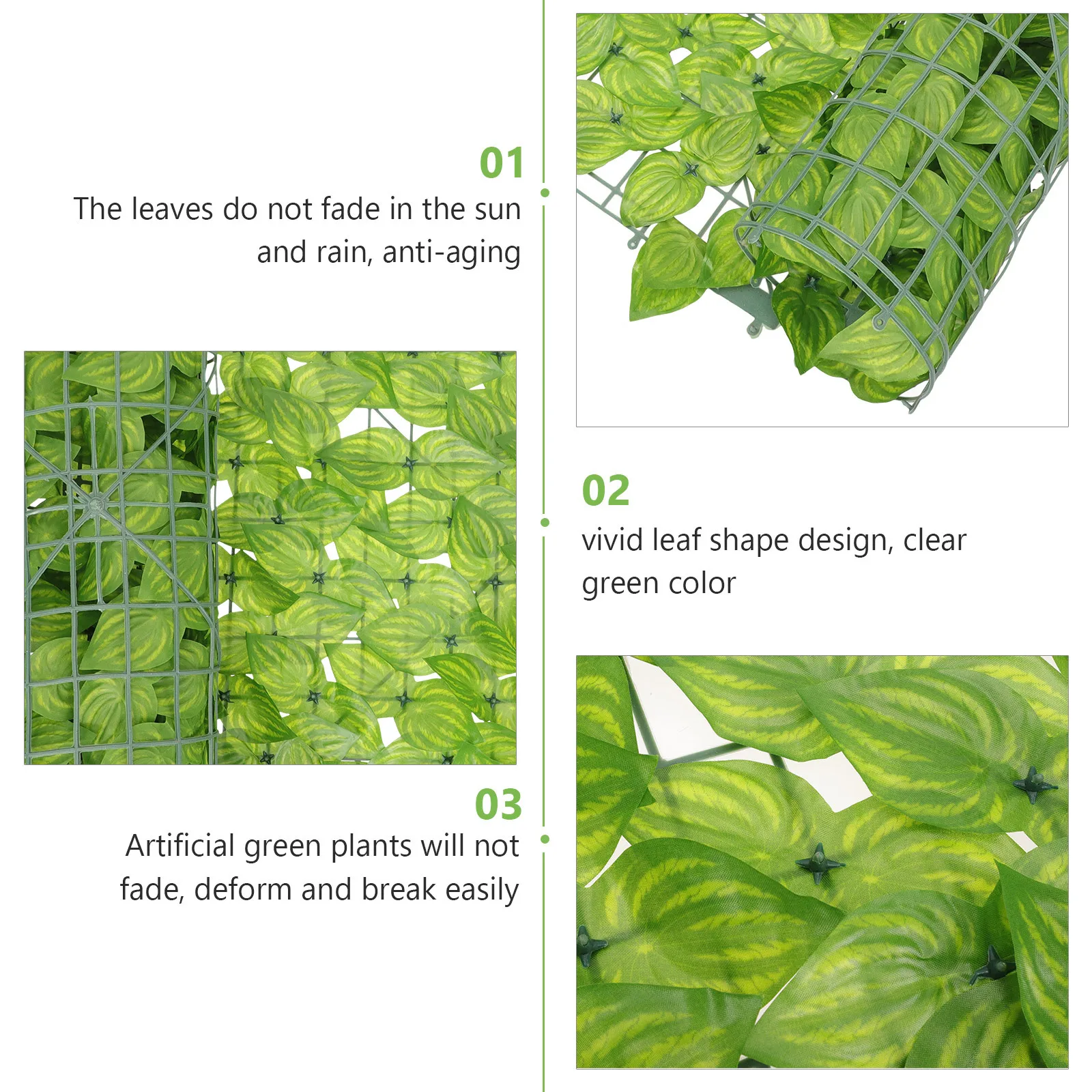 

1 Set Artificial Green Leaves Wall Waterproof Uv-Resistant For Outdoor Garden Balcony Decor Backyard Courtyard Fence Decoration